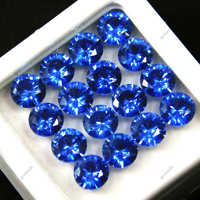#ad 10 Pcs Natural Sapphire CERTIFIED Loose Gemstone Blue Round Shape 5 MM Size Lot $15.99