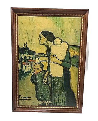 #ad The Mother Leading Two Children 1901 Pablo Picasso Print On Board 19quot;x 26quot; $145.00