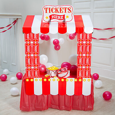 #ad Carnival Tabletop Ticket Booth Kit with Frame 109 Pc $15.00