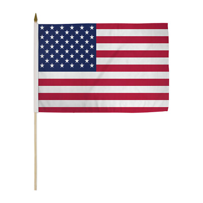 #ad 1 Dozen USA Stick 12x18in Flag USA Flag Handheld USA Flag $26.95