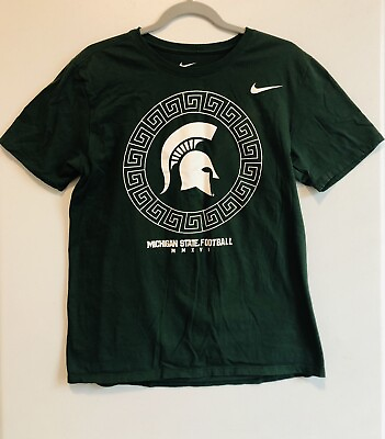 #ad Nike T shirt Michigan State Size M Spartans Logo NCAA College Athletic Cut $11.95
