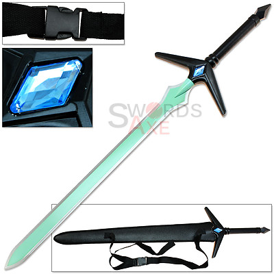#ad Ninja Anime Sword Art Online Fantasy Longsword Turqoise Blade w Quick Release $99.99