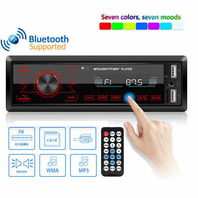 #ad Single DIN HD Touch Screen Car Stereo In Dash MP3 Player FM USB Radio Bluetooth $18.99