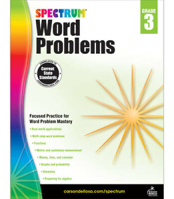#ad Word Problems Grade 3 Spectrum Paperback By Spectrum GOOD $4.68