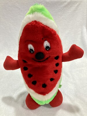 #ad Goffa Watermelon Slice Stuffed Plush Toy Garden Patch Friends Happy Face 13in $16.95