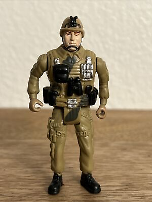 #ad ARMY MAN BROWN UNIFORM 3.5” ACTION FIGURE PLASTIC TOY PRE OWNED $7.06