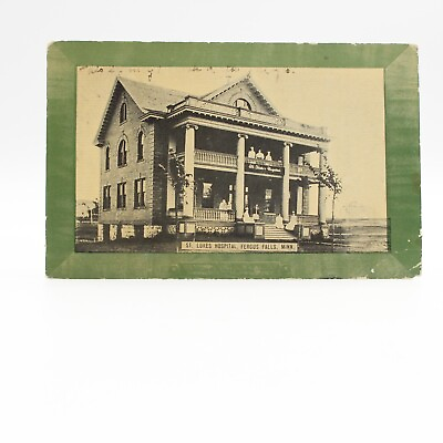#ad St Luke#x27;s Hospital Fergus Falls Minnesota Vintage Postcard Posted 1914 $3.59