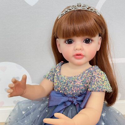 #ad 55CM Full Body Soft Silicone Vinyl Reborn Doll Lovely Princess Accompany Dolls $99.80