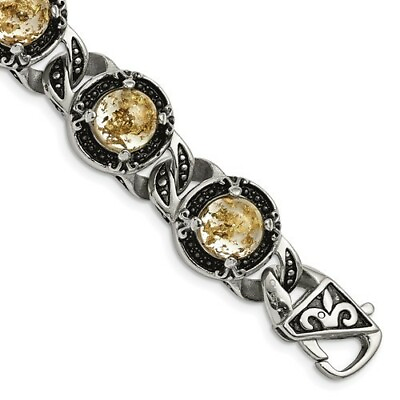 #ad *BRAND NEW* Chisel Stainless Antiqued Gold Tin Epoxy Resin Bracelet SRB2036 9 $116.25