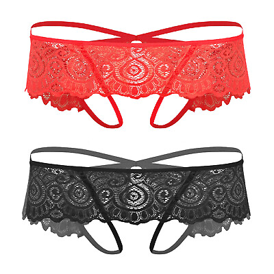 #ad Mens Briefs Nightclub Underwear Sexy Clubwear Sheer Thong Soft Pouch Lace Mesh $7.43