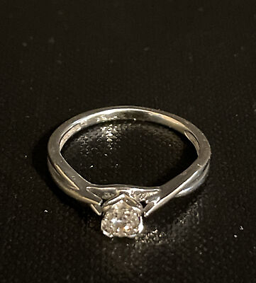 #ad 10 K White Gold Diamond Promise Engagement Ring 2g #501 $140.00
