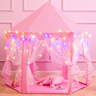 #ad Enchanting Princess Castle Play Tent for Girls with Star Lights Includes Bonus $54.99