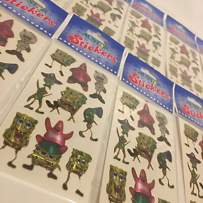#ad Spongebob Sticker 1 Pack. Free Postage In Australia Cartoon Shiny Metallic Kids AU $2.49