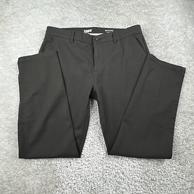 #ad Mugsy Pants Mens 34x30 Gray Flat Front Brooks Cotton Spandex Stretch Chino $41.97