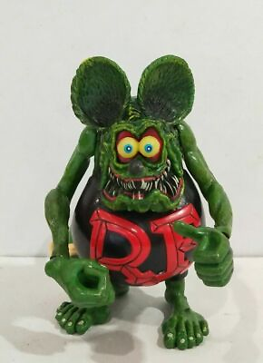 #ad 4quot;Crazy Mouse Green Black Rat Fink Movable PVC Action Figure Model Toy $12.99