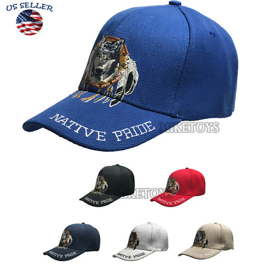 #ad NATIVE PRIDE INDIAN AMERICAN FEATHERS WOLF CAP HAT BRAND NEW MORE $7.92