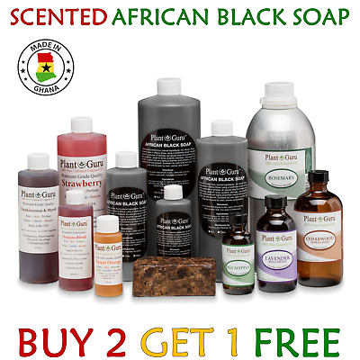 #ad 8 oz. SCENTED African Black Soap Liquid Raw 100% Pure Organic Body Face Wash $9.95