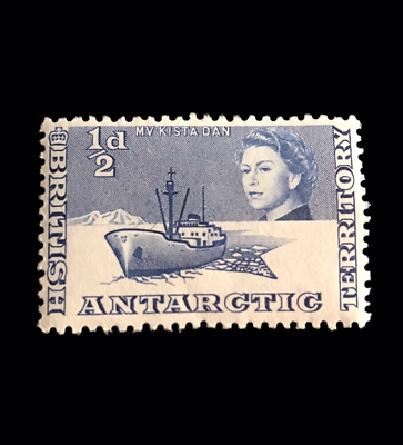 #ad British Antarctic Territory 1 2d MV Kista Dan Postage Stamp Blue $5.00