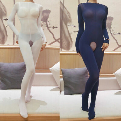 #ad 220lbs Plus Size Unisex Sheer Velvet Bodystocking Long Sleeve Jumpsuit Bodysuit $12.87