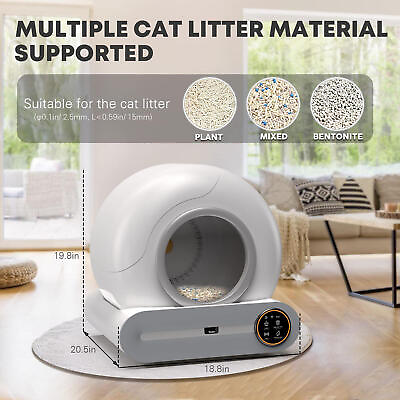 #ad Large Automatic Smart Cat Litter Box Self Cleaning Odor Removal WiFi APP Control $265.99
