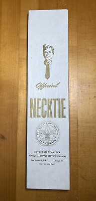 #ad Vintage BOY SCOUTS OF AMERICA NECK TIE Official GREEN Unused in box BSA necktie $29.99