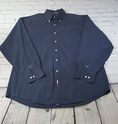 #ad Tommy Hilfiger Men#x27;s 16.5 34 35 Vintage Poplin Shirt Blue Button Down $20.00