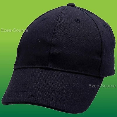 #ad NEW PLAIN BLACK SOFT BASEBALL CURVED VISOR ADJUSTABLE CAP HAT $11.99