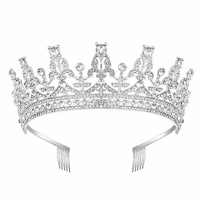 #ad Silver Princess Crown for Women Tiaras for Women Girls Birthday Crowns Weddin... $13.10
