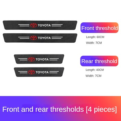 #ad 4pc Car Threshold Protective Sticker Carbon Fiber Anti Scratch for Toyota $9.99