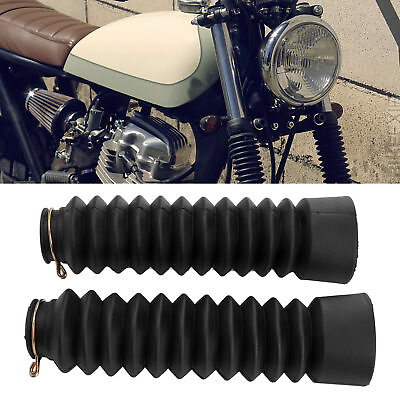 #ad ・Pair Motorcycle Front Fork Boots Gaiters Shock Absorber Dust Cover Protector fo $10.21