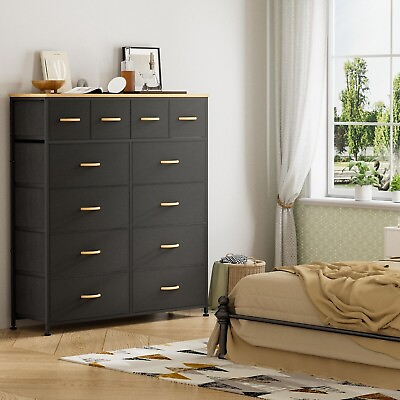 #ad Dresser for Bedroom with 12 Drawers Tall Dresser for Closet Living Room Black $99.99
