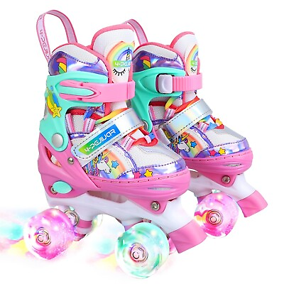#ad Rainbow Unicorn Kids Roller Skates for Girls Boys Toddler Ages 3 64 Pejiijar... $104.11