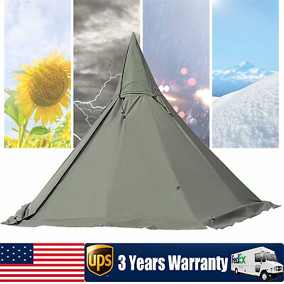 #ad Outdoor Camping Tent Teepee Tent 4 Season 2 Doors Hike Waterproof Tent Reathable $100.70