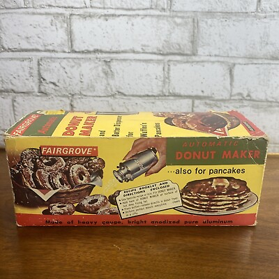 #ad Fairgrove Automatic Donut Maker Batter Dispenser Waffles Vintage New In Box 1971 $17.96