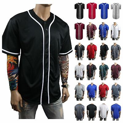 #ad Men Baseball T Shirt Jersey Plain Team Uniform Sports Raglan Fashion Activewear $18.99
