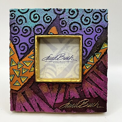 #ad Laurel Burch Square Abstract Photo Frame Signed $27.00