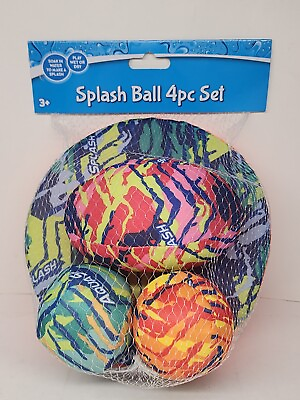 #ad Splash Ball Set of 4 Pool Water Toys Ages 3 And Up $13.34
