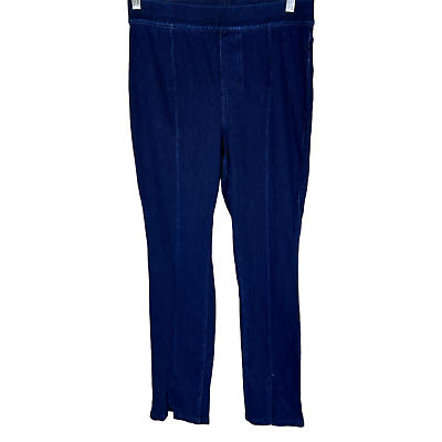 #ad Isaac Mizrahi Women#x27;s Full Length Knit Jeans with Vent Detail Dark Indigo Size 2 $8.75