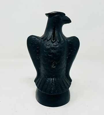 #ad Vintage Metal Carved Black Eagle Piggy Bank 6quot; $25.77