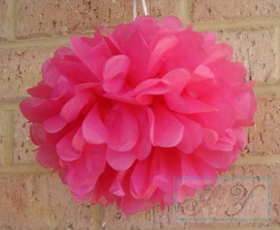 #ad 6x 12#x27;#x27; 30cm hot pink paper pom poms wedding birthday party baby shower decor AU $20.56