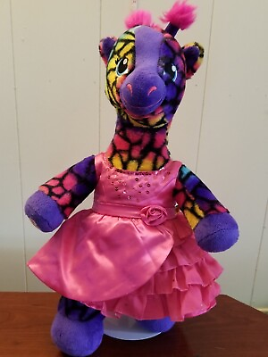 #ad Build a Bear Colorful Giraffe Plush w dress Purple amp; Pink Stuffed Animal 2016 $19.95