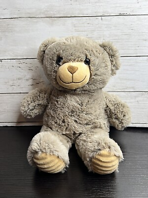 #ad Spark Create Imagine Plush Teddy Bear Brown Tan Ribbed Feet Stuffed Animal $10.00