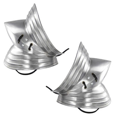 #ad Medieval Gothic Armor Couter 18 Gauge Polished Steel Knights Elbow Set 8 In $66.99