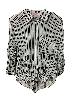 #ad Vixbe Womens Striped Thompkins Tie Front Top Size XS X Small Summer Wear $14.00