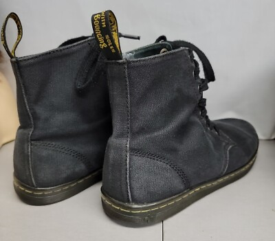 #ad Dr Martens Alfie Womens Size L 8M M9 Black Canvas Lace Up Ankle Boot Sneakers $116.40