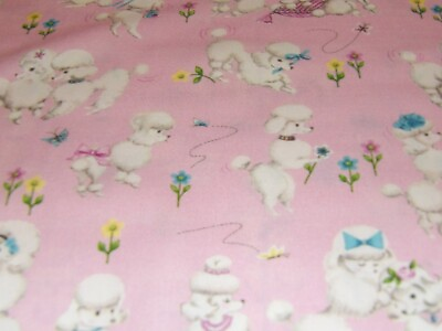 #ad Little Darlings by Freckle amp; Lollie Pink Cotton Fabric with Oodles of Poodles $10.95