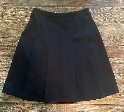 #ad Lands#x27; End Girls Uniform Skirt: Black Pleated Size 10 Excellent Condition $12.00