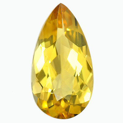 #ad Yellow Beryl 5.33 Ct. Pear Shape 17.2 x 9.2 Mm. Natural Gemstone Brazil Unheated $140.99