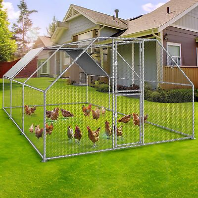 #ad Outdoor Chicken Coop Pet Dog Run House Kennel Cage Enclosure w Cover Playpen $142.99