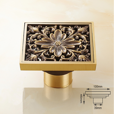 #ad 4“ Bathroom Shower Drain Floor Drain Antique Brass Floor Drain $16.69